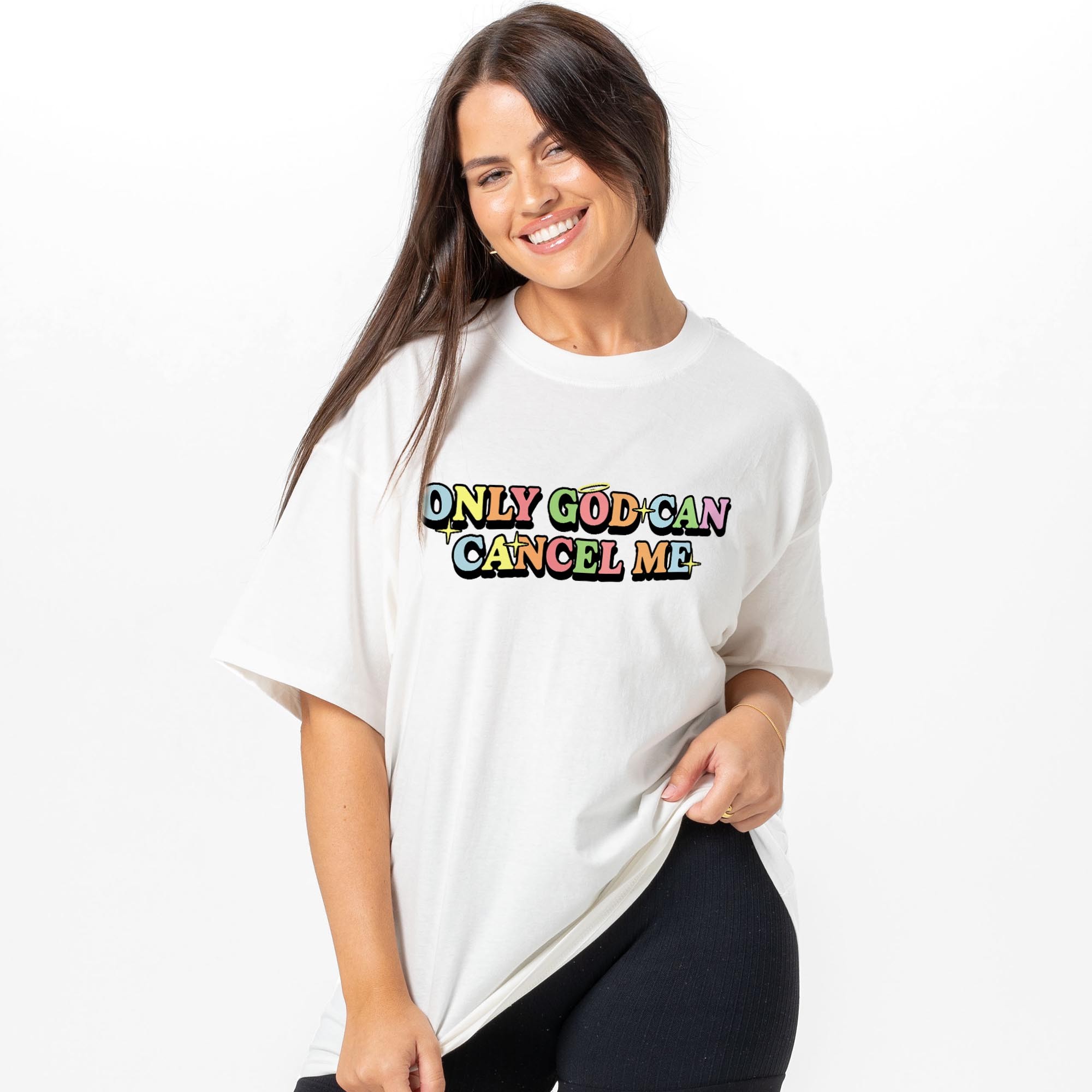 ONLY GOD CAN CANCEL ME WHITE TEE