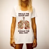 INHALE EXHALE ORIGINAL STYLE WOMENS WHITE TEE