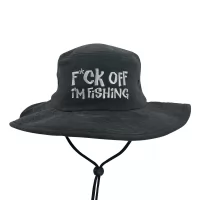 STONEWASHED BLACK F OFF I'M FISHING WIDE BRIM HAT