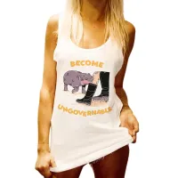 BECOME UNGOVERNABLE WOMENS WHITE SINGLET