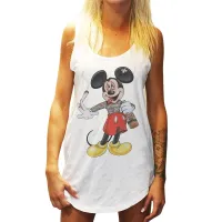 STONED MOUSE WOMENS WHITE SINGLET