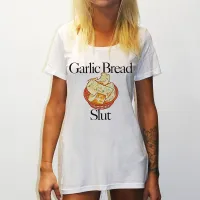 GARLIC BREAD ORIGINAL STYLE WOMENS WHITE TEE