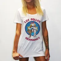 LOS POLLOS ORIGINAL STYLE WOMENS WHITE TEE