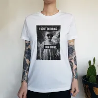 I DONT DO DRUGS NEW STYLE WOMENS WHITE TEE