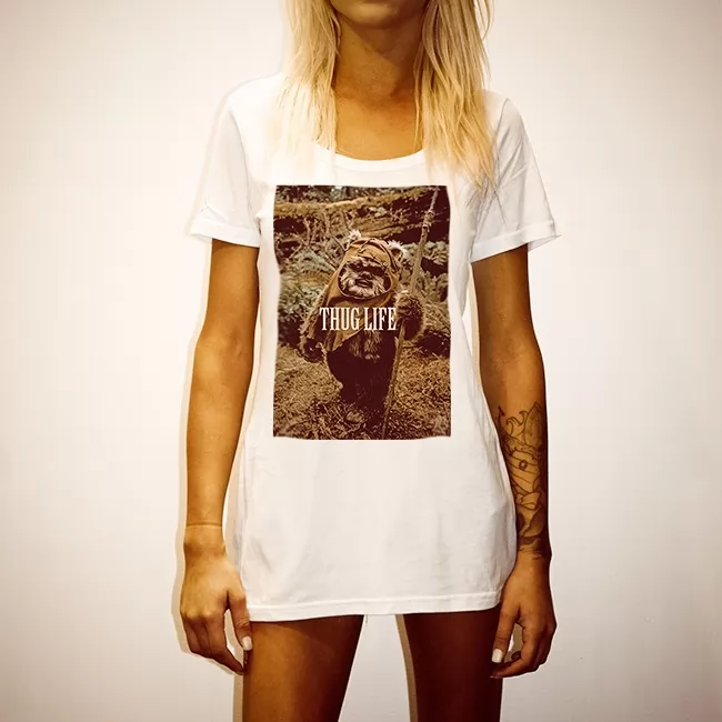 EWOK THUG LIFE ORIGINAL STYLE WOMENS WHITE TEE