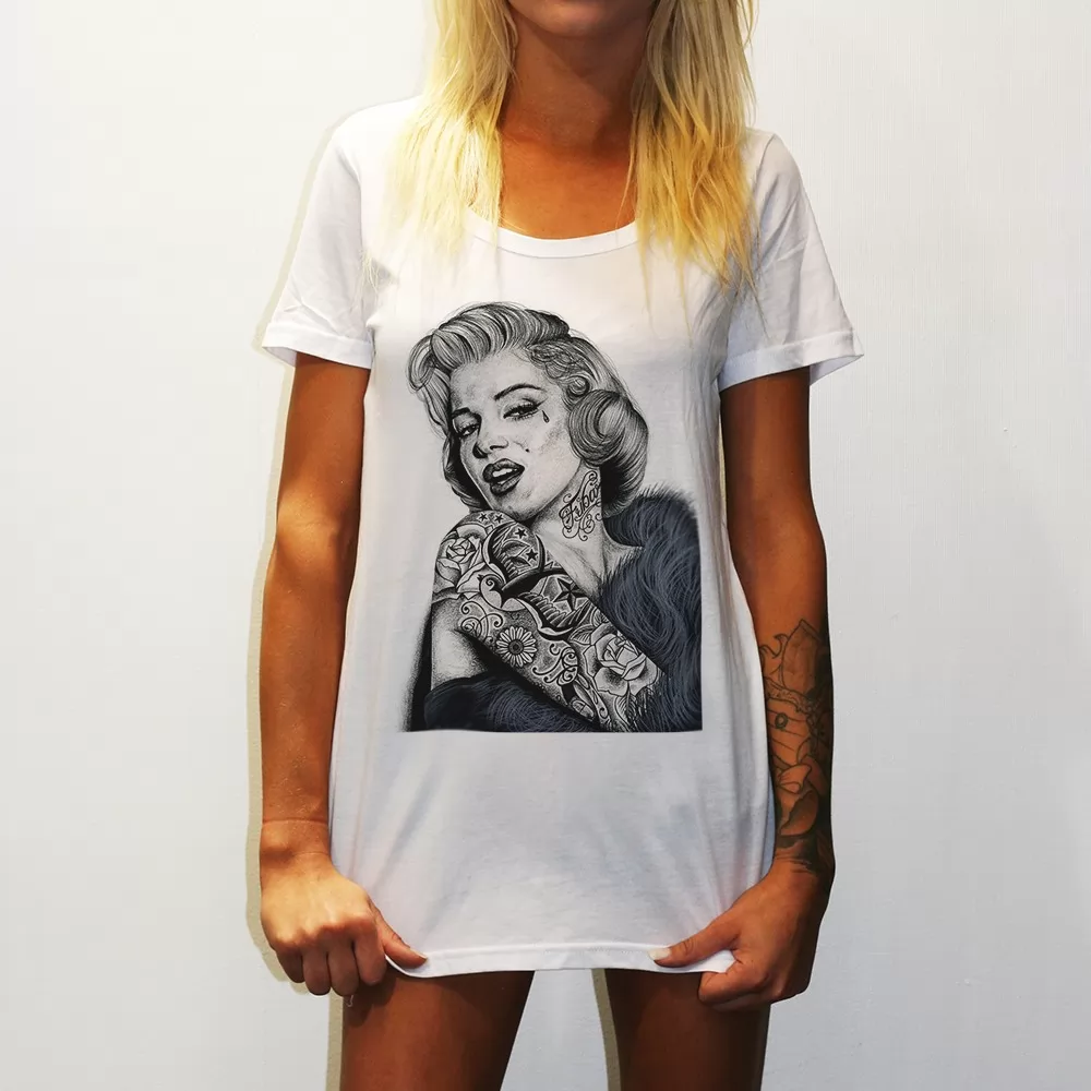 MONROE ORIGINAL STYLE WOMENS WHITE TEE