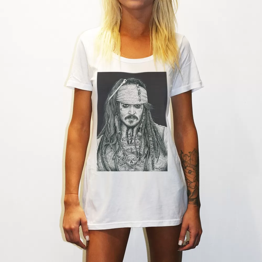 CAPTAIN JACK ORIGINAL STYLE WOMENS WHITE TEE