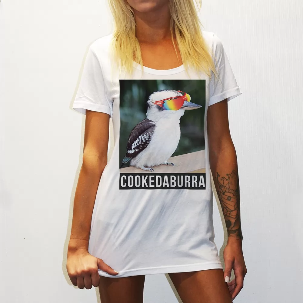 COOKEDABURRA ORIGINAL STYLE WOMENS WHITE TEE