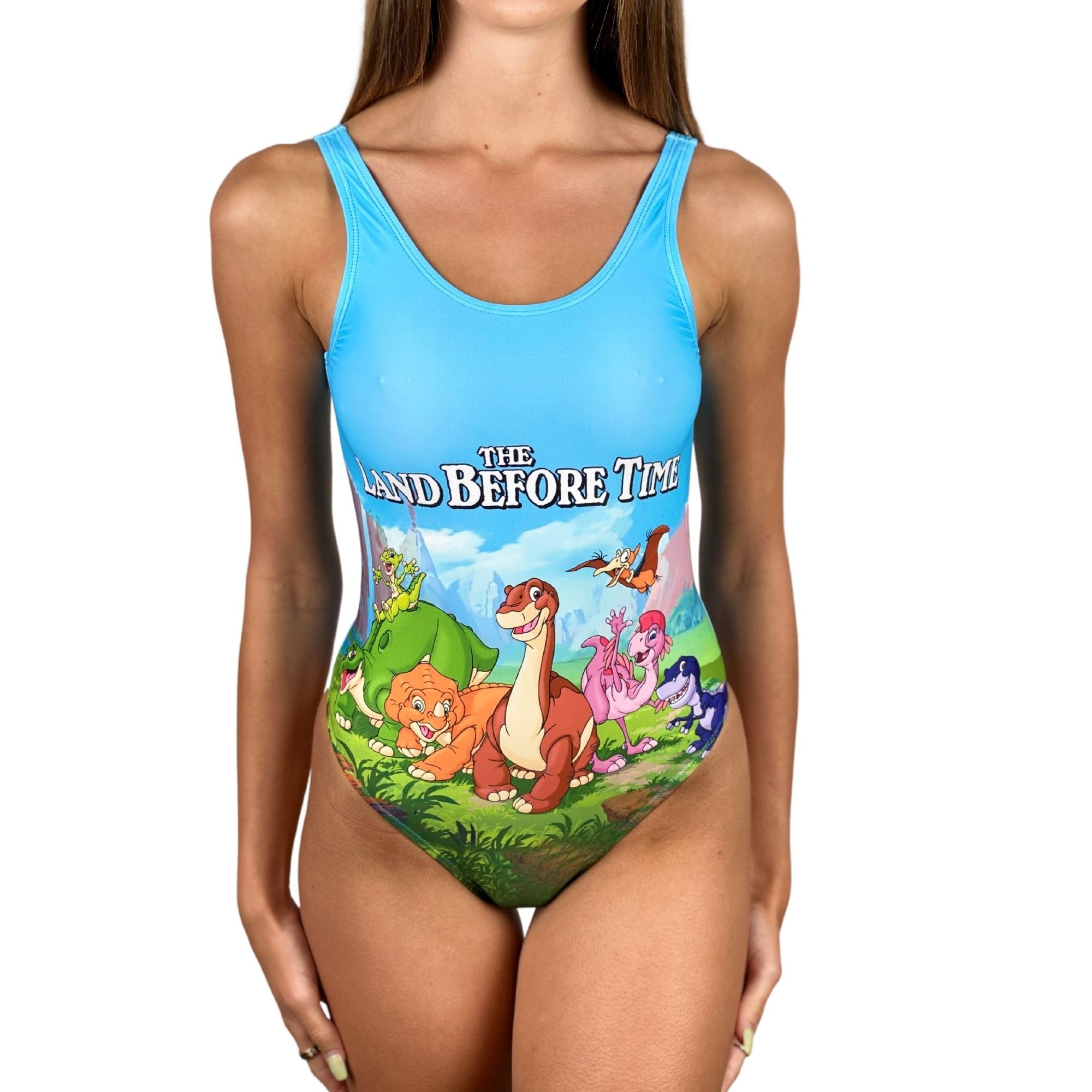 dinosaur bathing suit girl