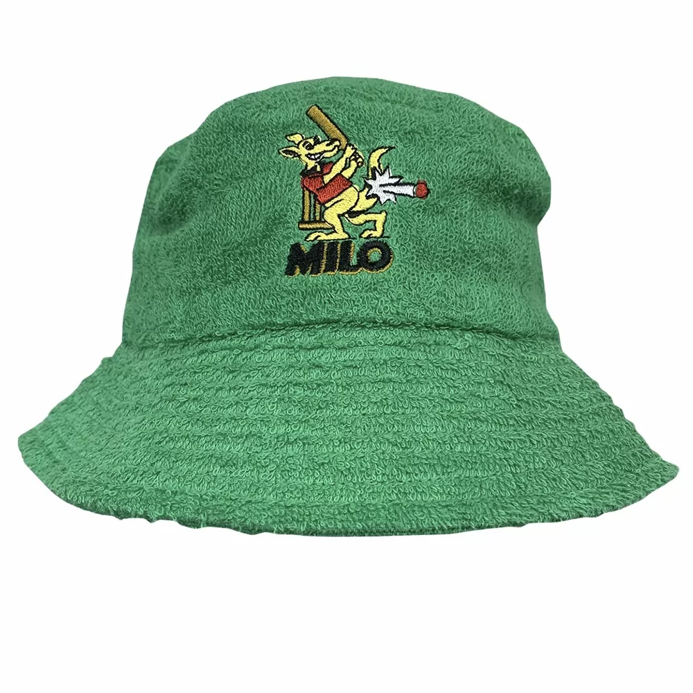 GREEN CRICKET KANGAROO TERRY TOWEL BUCKET HAT