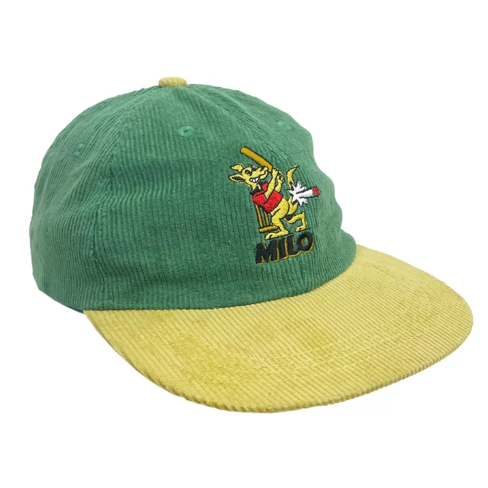 VINTAGE CRICKET KANGAROO CORD HAT GREEN/GOLD