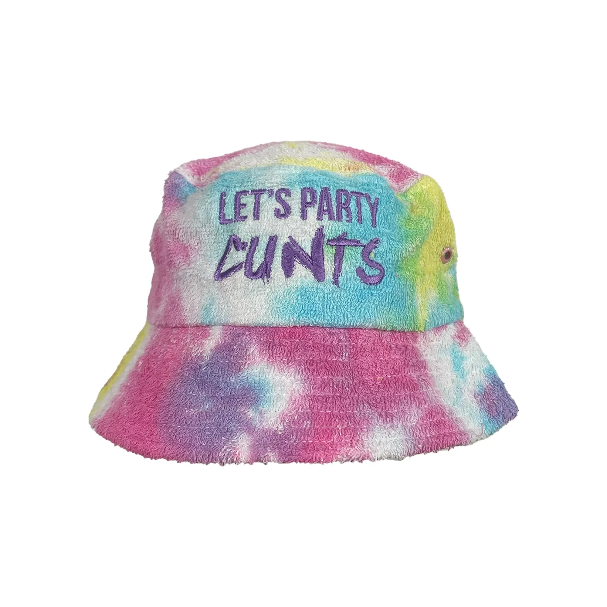 LETS PARTY TIE DYE TERRY TOWEL BUCKET HAT