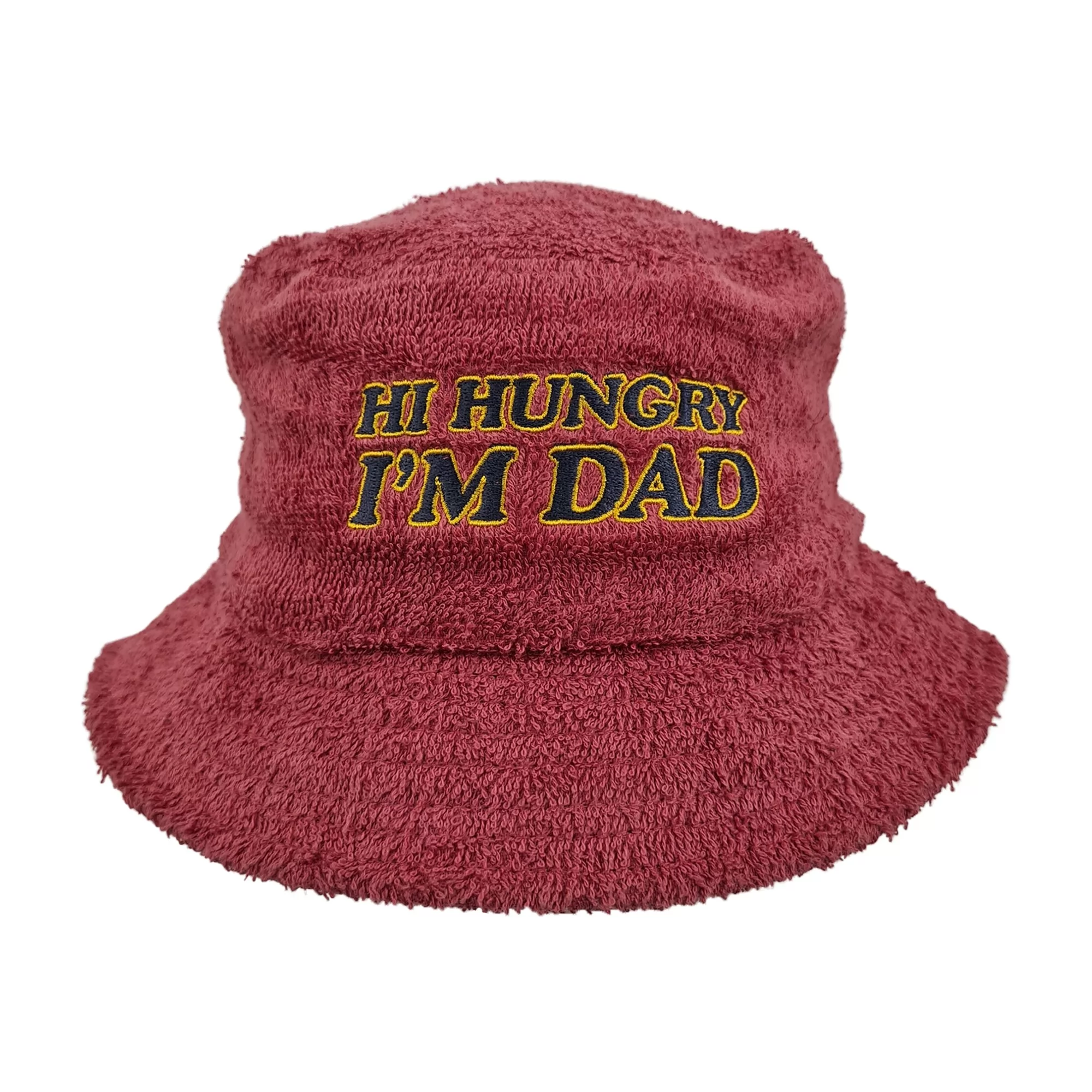 HI HUNGRY MAROON TERRY TOWEL BUCKET HAT