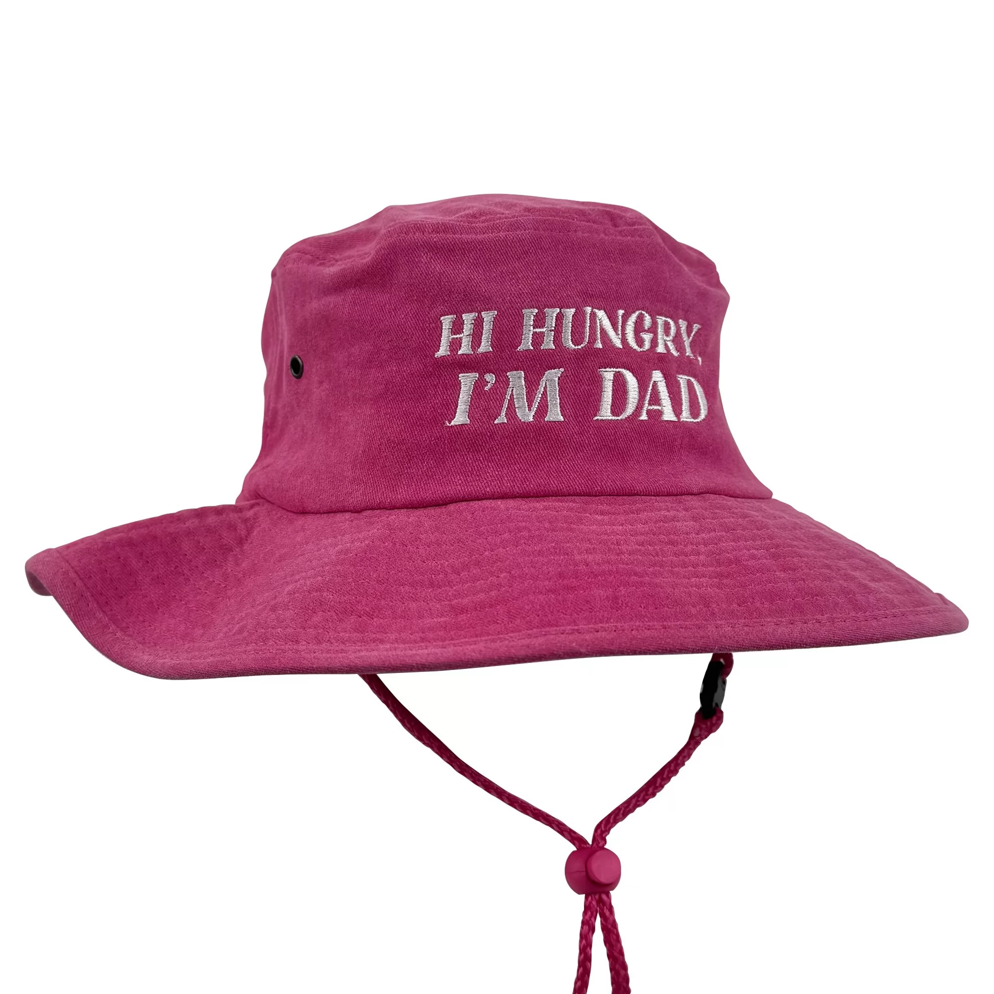 PINK HI HUNGRY I'M DAD WIDE BRIM HAT