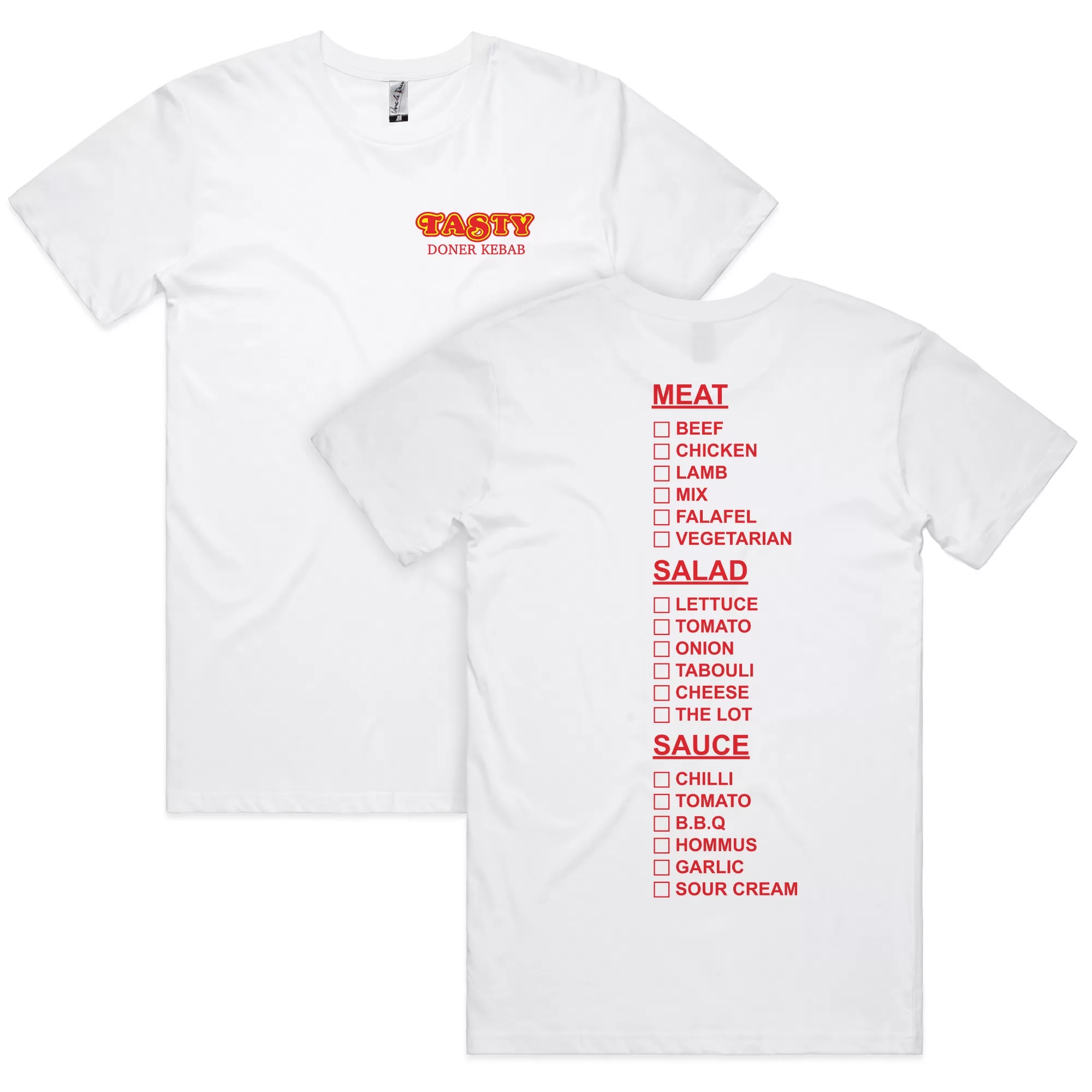 TASTY KEBAB FRONT AND BACK TEE