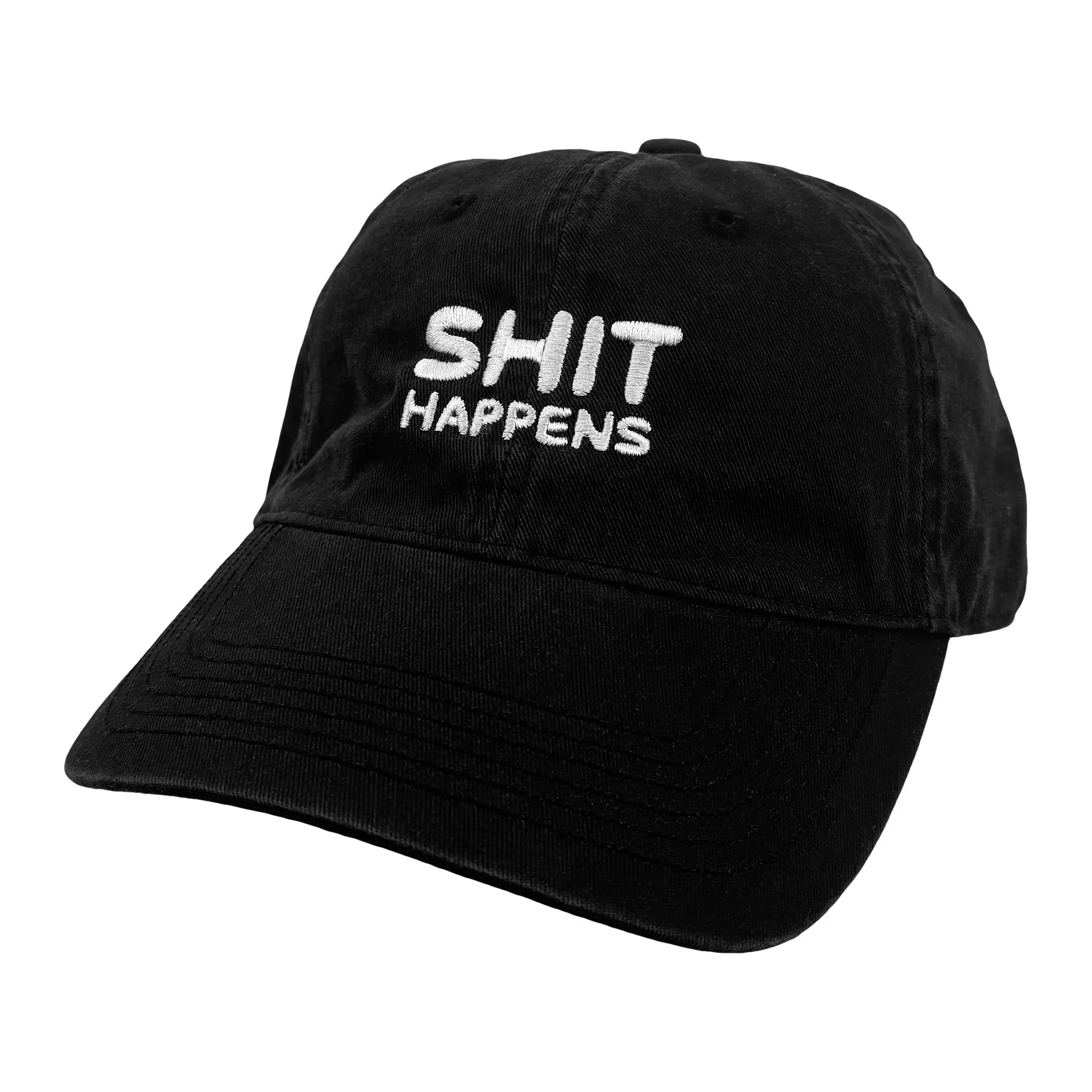 STUFF HAPPENS BLACK WASHED DAD HAT