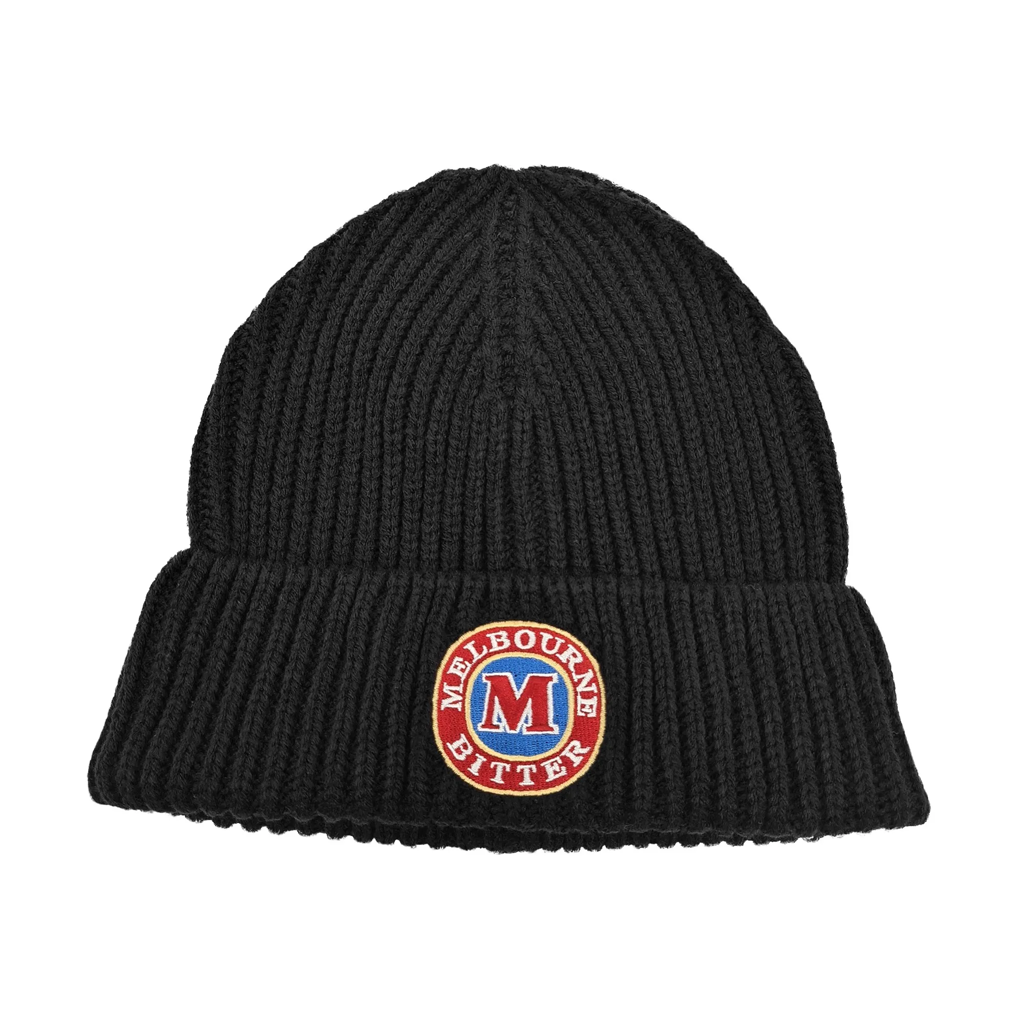 BLACK MELBOURNE BITTER KNIT BEANIE