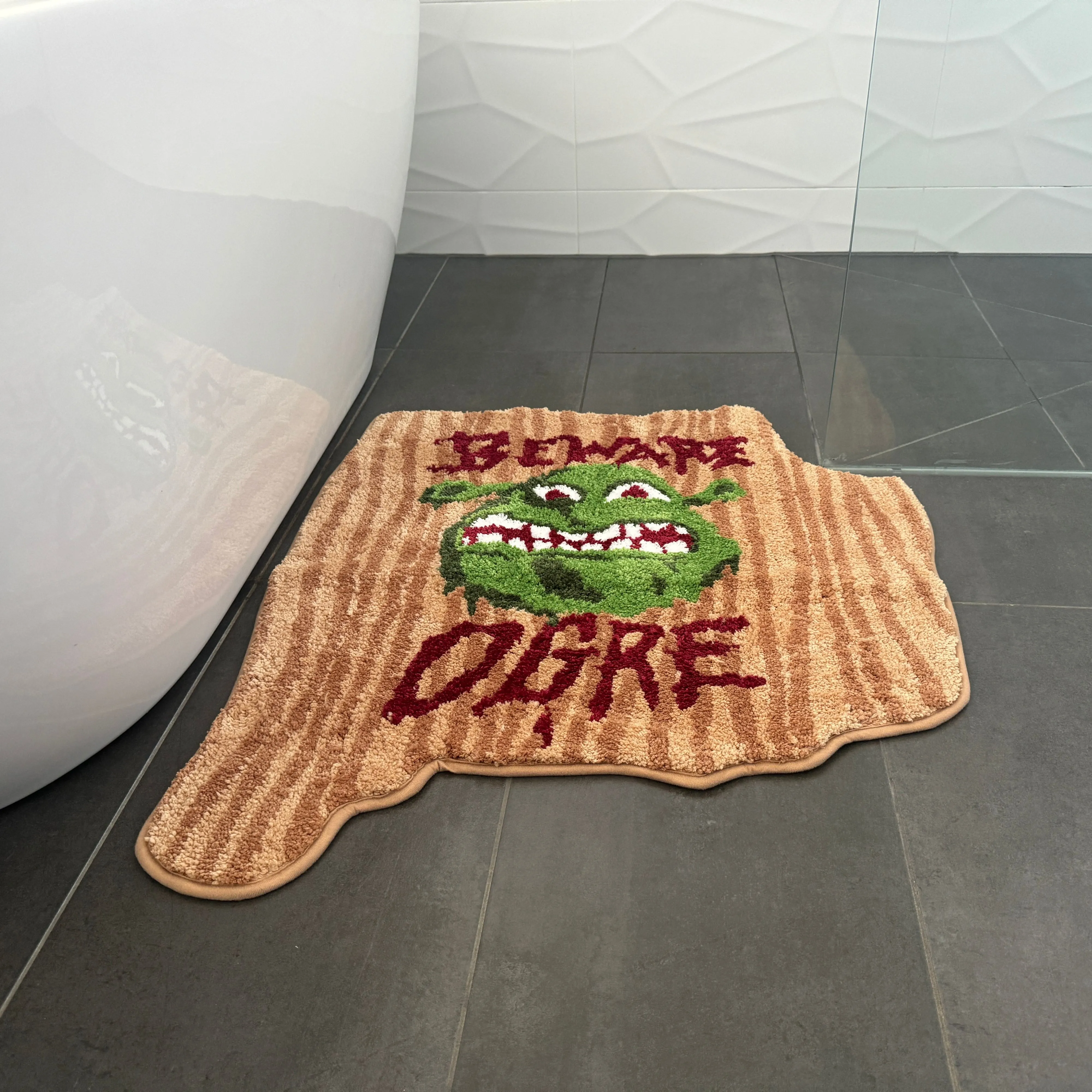 BEWARE OGRE TUFTED MAT