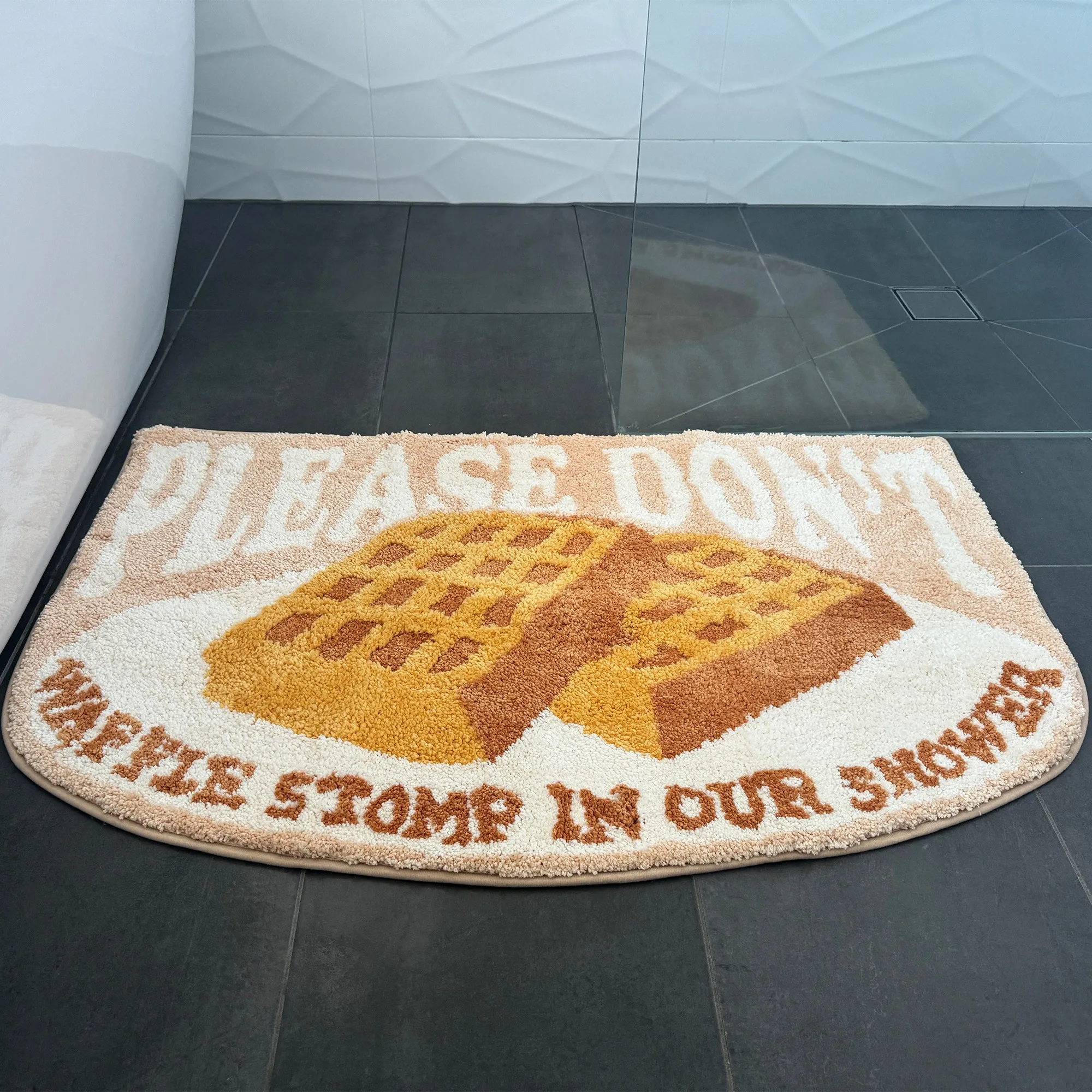 DON'T WAFFLE STOMP TUFTED MAT