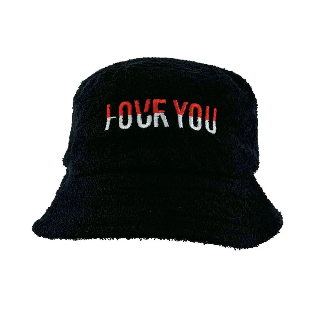 F YOU / LOVE YOU BLACK TERRY TOWEL BUCKET HAT