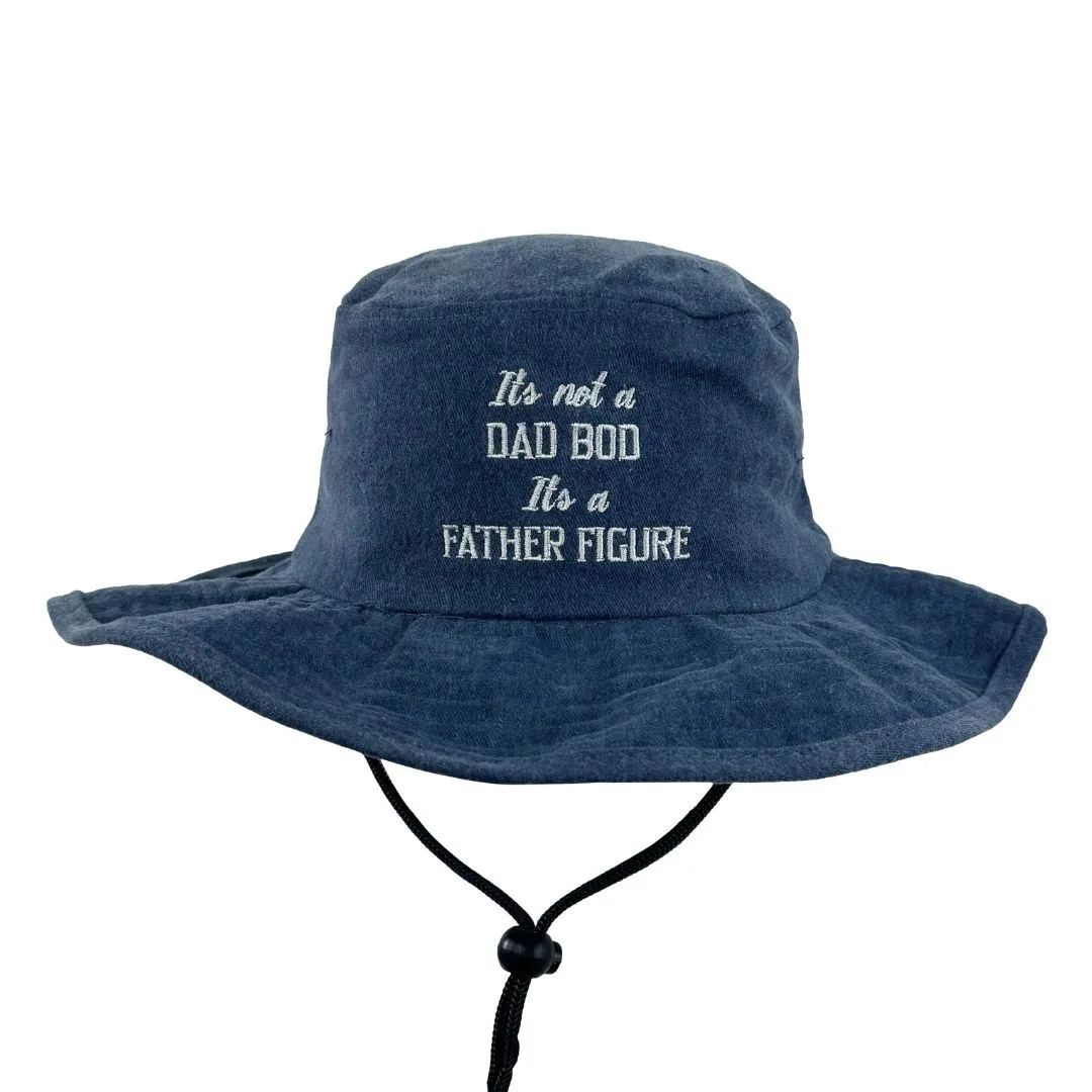 FATHER FIGURE NAVY STONEWASHED WIDE BRIM HAT