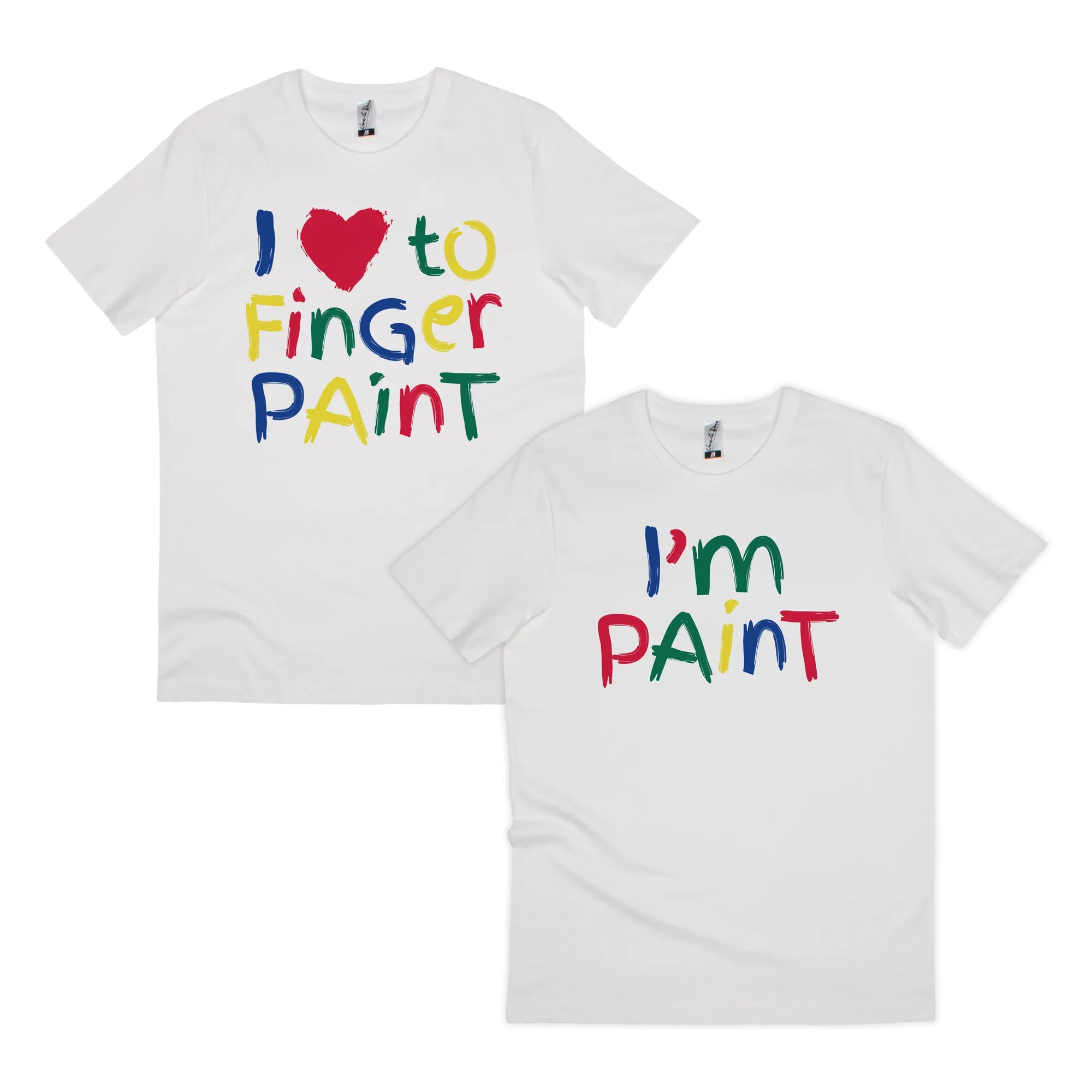 FINGER PAINT WHITE TEE COMBO