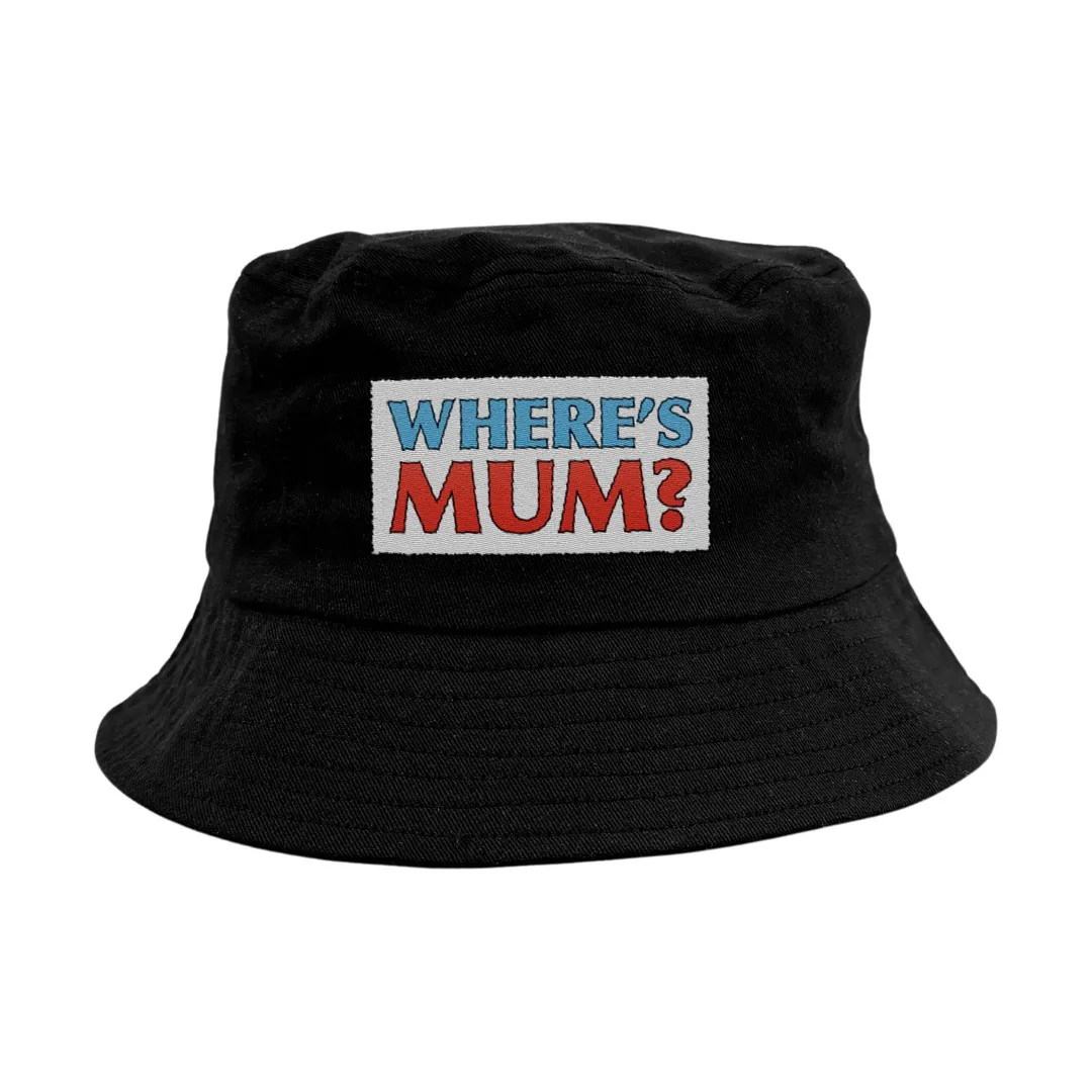 WHERE'S MUM BLACK BUCKET HAT