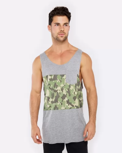 FIND ME IN THE WOODS MARBLE GREY SINGLET