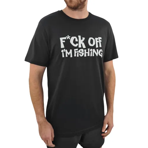 BLACK F OFF I'M FISHING TEE