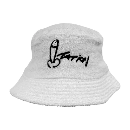 WHITE DICTATION TERRY TOWEL BUCKET HAT