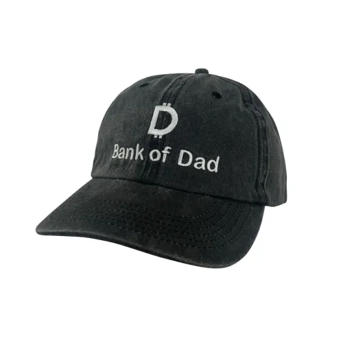 BANK OF DAD BLACK WASHED DAD HAT