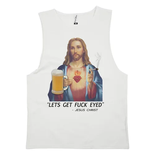 DRUNK CHRIST WHITE TANK