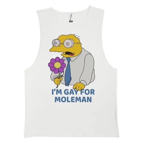 GAY FOR MOLEMAN WHITE TANK