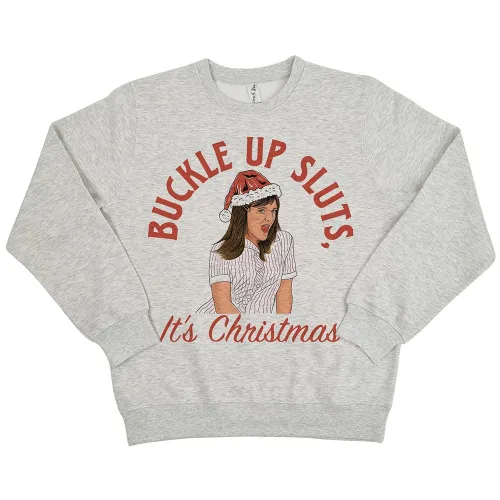 BUCKLE UP JA'MIE XMAS WHITE MARLE CREW