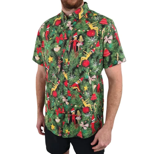 CHEEKY ELVES LINEN BUTTON UP SHIRT