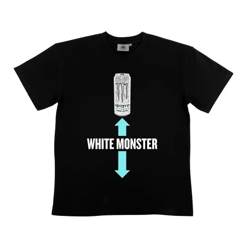 WHITE MONSTER BLACK TEE